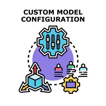 Custom model configuration process for personalization Stock Illustration