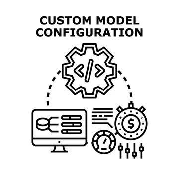 Custom model configuration process with programming parameters Stock-Illustration