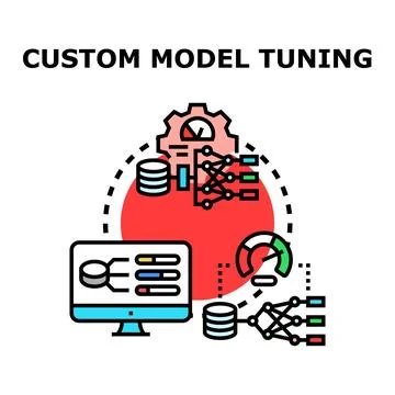 Custom model tuning optimizing machine learning algorithms Stock Illustration