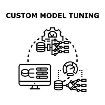Custom model tuning optimizing machine learning algorithms Illustrazione stock