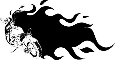 Custom motorcycle with flames vector illustration design Stock Illustration
