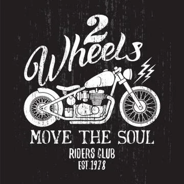 Custom Motorcycle Print. Stock Illustration