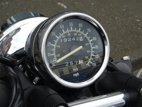 Custom Motorcycle Speedometer Stock Photos