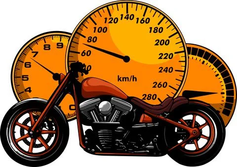 Custom Motorcycle with speedometer vector illustration design Illustrazione stock