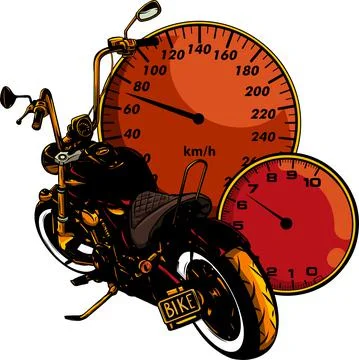 Custom Motorcycle with speedometer vector illustration design Stock Illustration