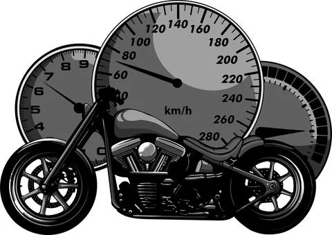 Custom Motorcycle with speedometer vector illustration design Illustrazione stock