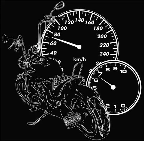 Custom Motorcycle with speedometer vector illustration design Stock Illustration