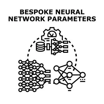 Custom neural network parameters configuration and data processing Stock Illustration