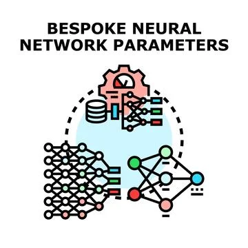 Custom neural network parameters configuration and data processing 스톡 일러스트