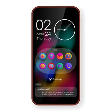 Custom operating system user interface home screen mobile app Illustrazione stock