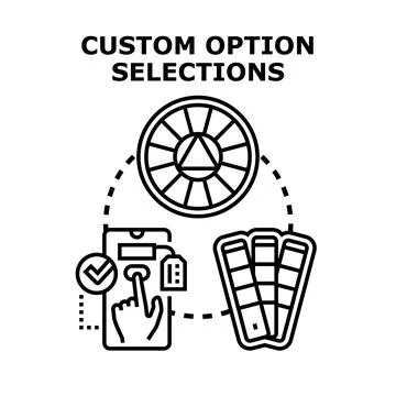 Custom option selection process for personalization 스톡 일러스트