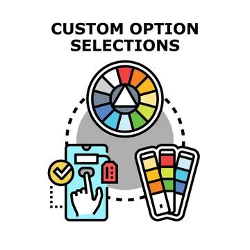 Custom option selection process for personalization 스톡 일러스트