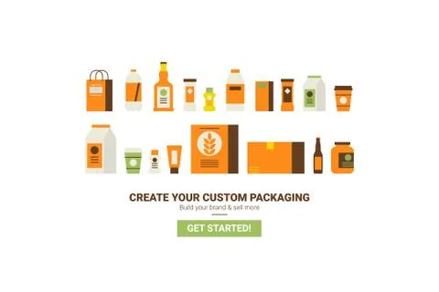 Custom packaging concept Illustrazione stock