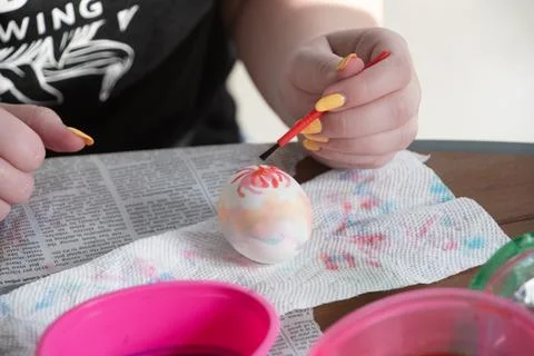 Custom Painting Easter Eggs Stock Photos