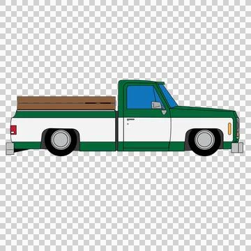 Custom pickup trucks Illustrazione stock