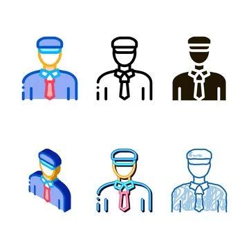 Custom police man icon vector clean outline Stock Illustration