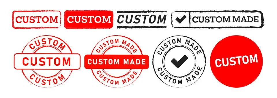 Custom rectangle and circle rubber stamp sign for customize original Stock Illustration