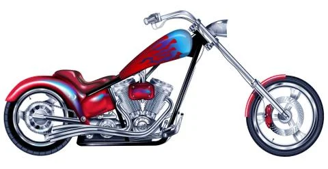 Custom red chopper Stock Illustration