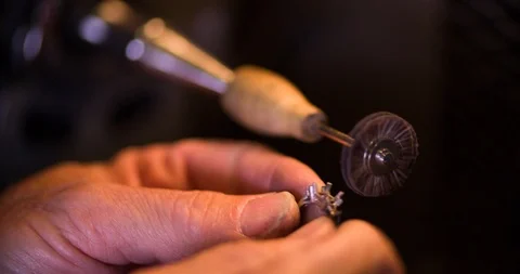 Custom Ring Making - Polishing Stock Footage 85574671