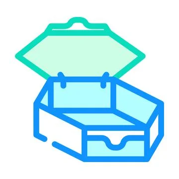 Custom shaped box cardboard packaging color icon vector illustration Stock Illustration