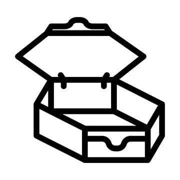 Custom shaped box cardboard packaging line icon vector illustration Stock Illustration