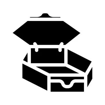 Custom shaped box cardboard packaging glyph icon vector illustration Stock Illustration