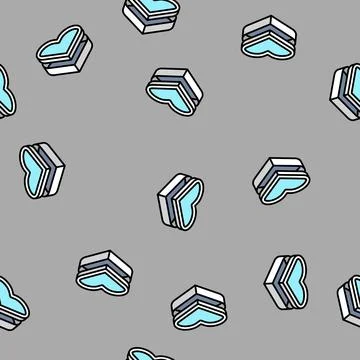 Custom shaped box cardboard packaging vector seamless pattern Stock Illustration