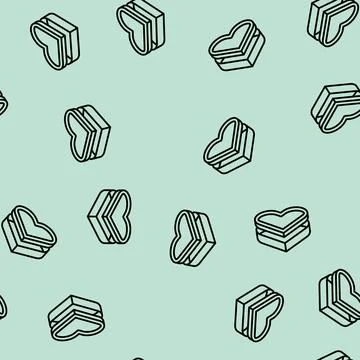 Custom shaped box cardboard packaging line seamless pattern Stock Illustration