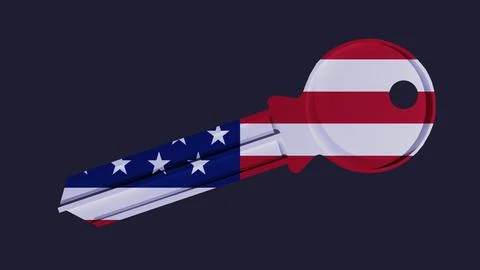 Custom small key graphic with US flag Иллюстрация