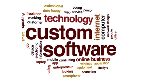 Custom software animated word cloud, text design animation. Stock Footage 74904176