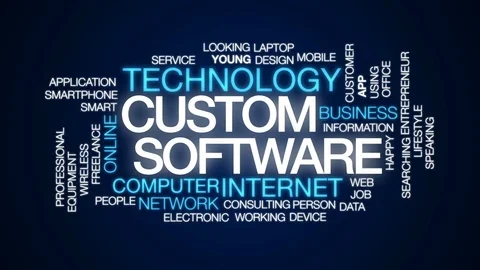 Custom software animated word cloud, text design animation. Stock Footage 75025286