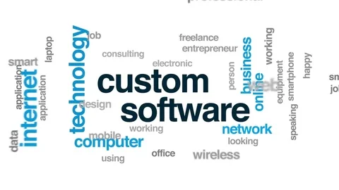 Custom software animated word cloud, text design animation. Stock Footage 75067038