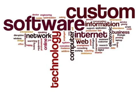 Custom software word cloud Illustrazione stock