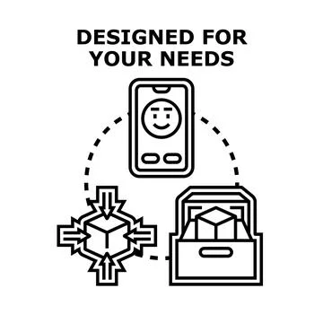 Custom solution concept adapting information for user needs Stock Illustration