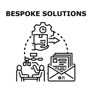 Custom solutions delivering personalized service and business strategy 스톡 일러스트