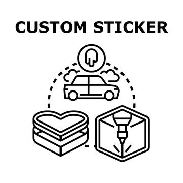Custom sticker creating and printing service vector concept Stock Illustration