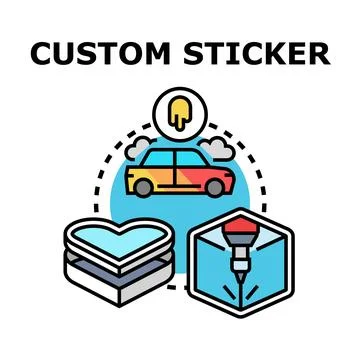 Custom sticker creating and printing service vector concept Stock Illustration