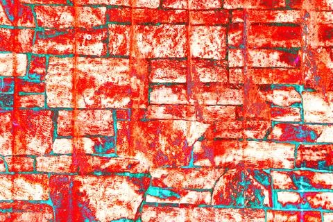 Custom stone wall on side of building. Vintage plaster texture. Changed col.. Ilustración de archivo