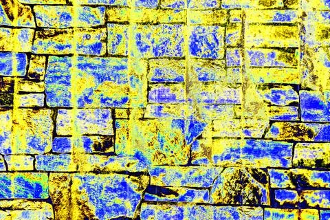 Custom stone wall on side of building. Vintage plaster texture. Changed col.. Ilustración de archivo