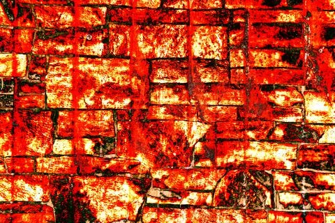 Custom stone wall on side of building. Vintage plaster texture. Changed col.. Ilustración de archivo