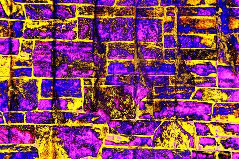 Custom stone wall on side of building. Vintage plaster texture. Changed col.. Ilustración de archivo