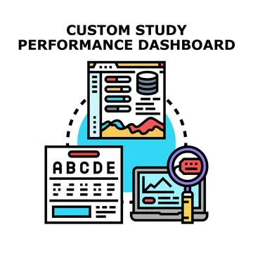Custom study performance dashboard concept illustration Stock-Illustration