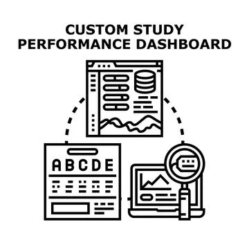 Custom study performance dashboard concept illustration Stock Illustration