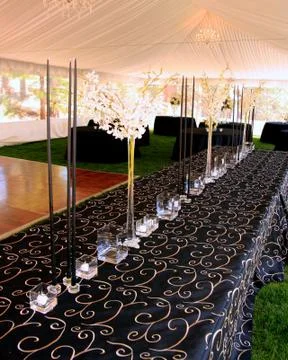 Custom table cloth display 스톡 사진