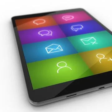 Custom tablet icon gallery concept Stock Illustration