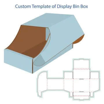 Custom template of display bin box Stock Illustration