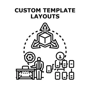 Custom template layouts adapting web design elements Stock Illustration