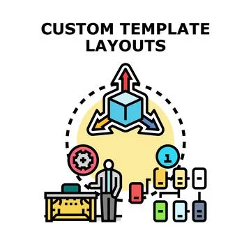 Custom template layouts adapting web design elements Stock Illustration
