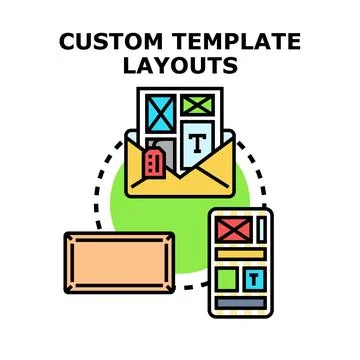 Custom template layouts for digital communication design Stock Illustration
