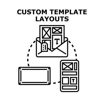 Custom template layouts for digital communication design Stock Illustration